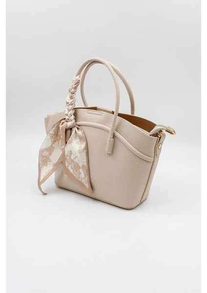 Ithal Kadın Fular Detaylı El ve Çapraz Çanta KB592 - Bej modelleri