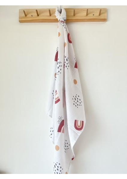 Rainbow Kiremit 120*120CM Çok Amaçlı Organik Müslin Örtü