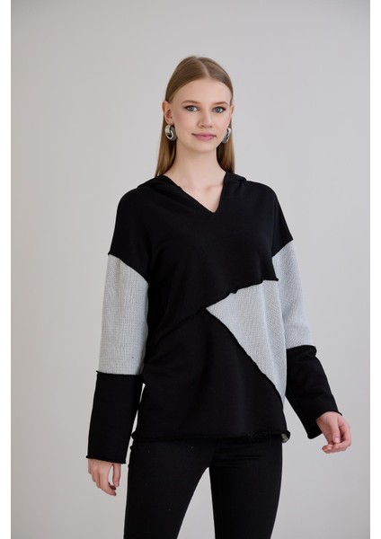 Pis Dikişli Triko Garnili Kapüşonlu Sweatshirt fiyatları