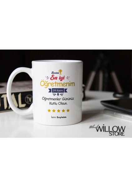 Öğretmenler Günü Temalı Kişiye Özel Seramik Kupa Bardak