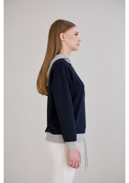 Kordonlu Triko Kapşonlu Sweatshirt indirimleri