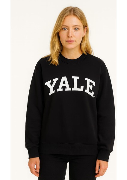 Yazı Baskılı Bisiklet Yaka Unisex Sweatshirt