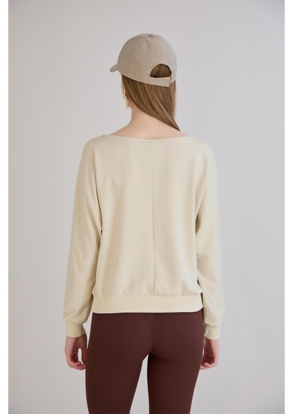 Kol Etek Kaşkorse Geniş Yaka Sweatshirt