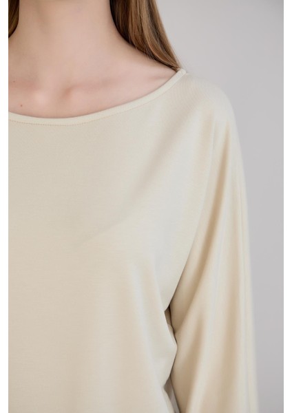 Kol Etek Kaşkorse Geniş Yaka Sweatshirt