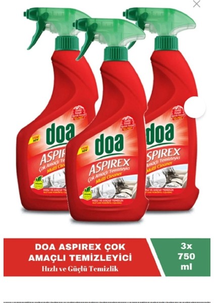 Doa Çok Amaçlı Temizleyici Aspirex 750 ml Vegan x 3 Adet
