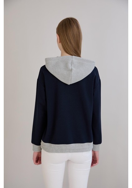 Kordonlu Triko Kapşonlu Sweatshirt