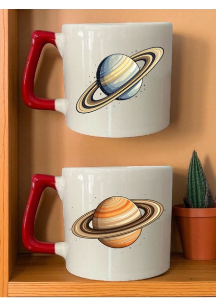 Satürn 2'li Kupa Bardak - Doğum Günü Hediyesi Sevgiliye, Yıldönümü Hediyesi Erkek