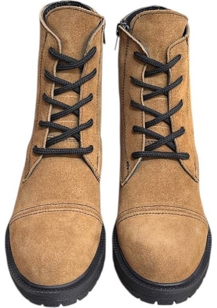 Taba Hakiki Süet Bağcık Detay Yandan Fermuarlı Kalın Topuk Bot fiyatları