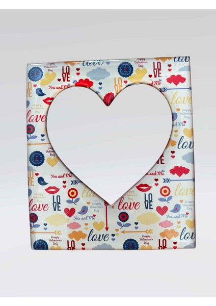 Sevimli Sözlü Çerçeve Magnet Fotoğraf Alanlı Buzdolabı Süsü 9,5 cm x 11 cm
