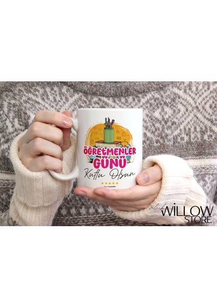 Öğretmenler Günü Temalı Kişiye Özel Seramik Kupa Bardak