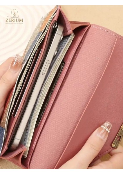 Çok Fonksiyonlu Şık Kadın Telefon Kartlık Cüzdan & El Çantası Pu Deri fiyatları