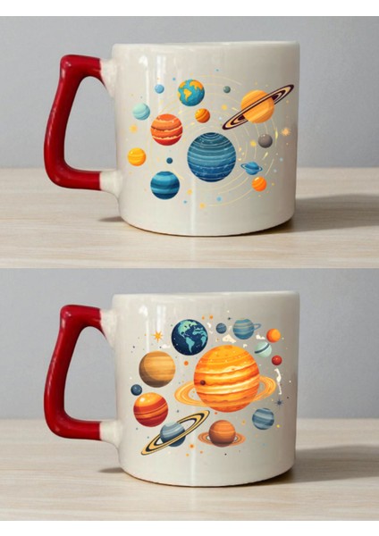 Evren Baskılı 2'li Kupa - Erkeğe Evlilik Yıldönümü Hediyeleri, Erkeklere Evlilik Yıldönümü Hediyesi