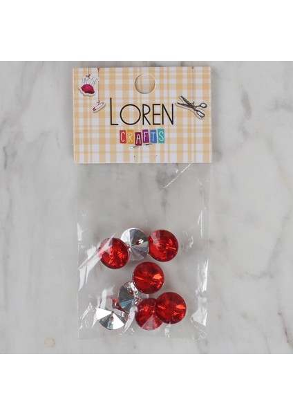 Loren Crafts Kırmızı 8 Li Düğme - 204
