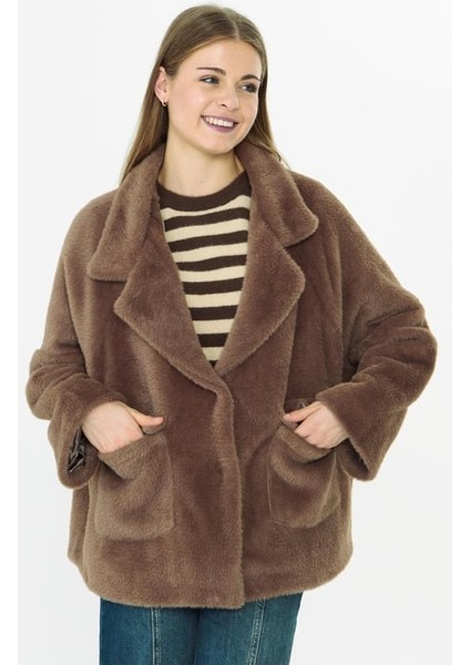 Kahverengi Cepli Tüylü Ceket