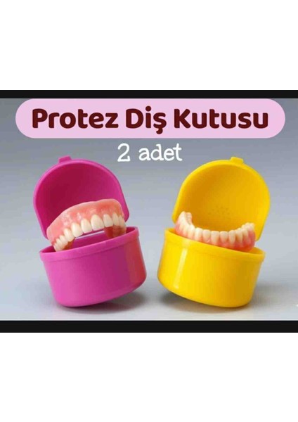 Protez Diş / Gece Plağı Kabı (2 Adet) Hijyenik Saklama Taşıma Pratik