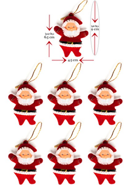Yılbaşı Çam Ağacı Süsü Noel Baba 6'lı fiyatları