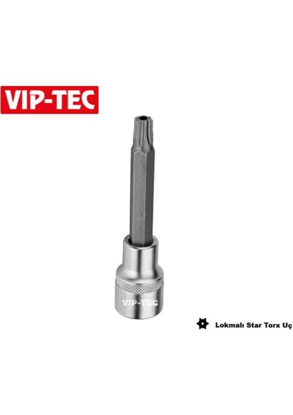 Vıp-Tec 1/2 T30 Lokmalı Torx Uç Delikli Uzun