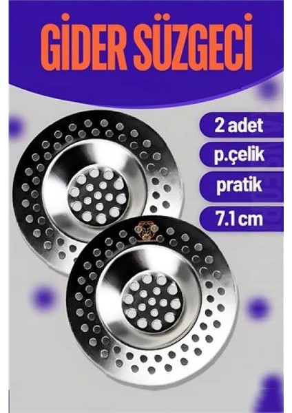 Çelik Lavabo Süzgeci 2 Adet