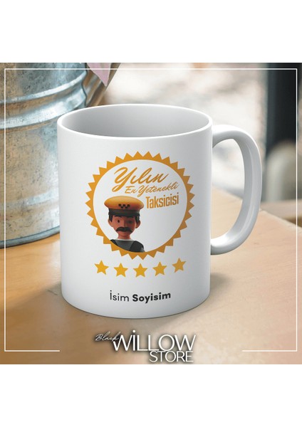 Yılın En Yetenekli Taksicisi Temalı Kişiye Özel Isimli Seramik Kupa Bardak
