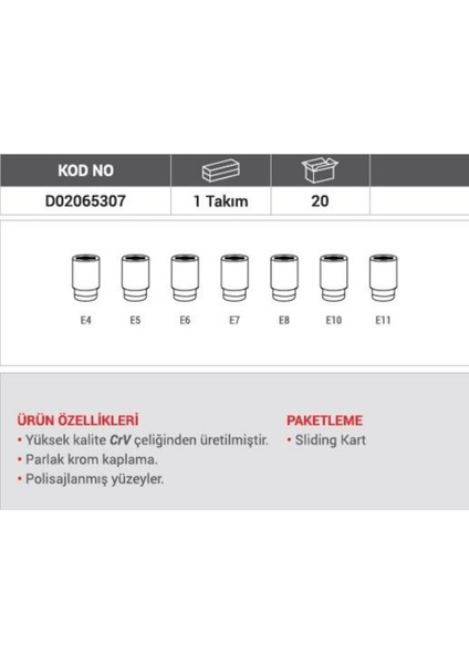 1/4 Star Torx Lokma Seti 7 Parça fiyatları
