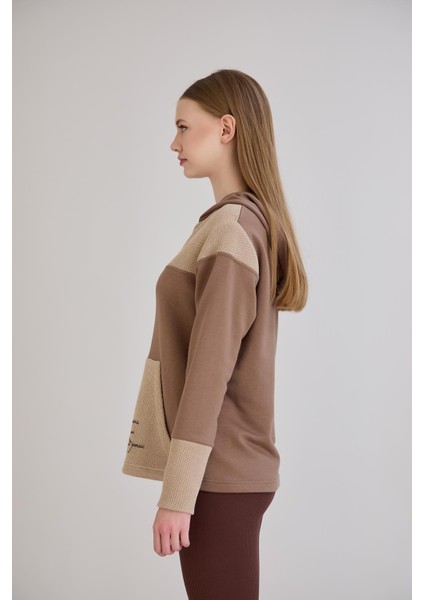 Kanguru Cepli Triko Garnili Kapüşonlu Sweatshirt indirimleri