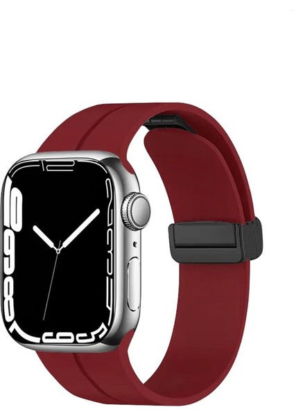 Apple Watch Manyetik Silikon Kordon | Suya Dayanıklı Dikişsiz Spor Kayış 38/40/41/42 (S10)MM