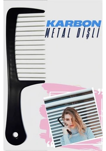 Metal Dişli Masaj Etkili Saç Açma Tarağı