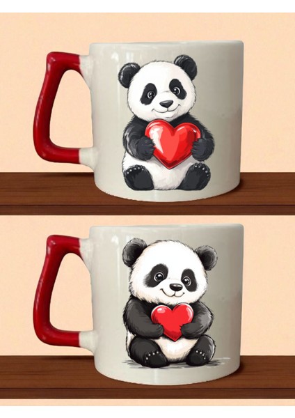 Seviimli Panda Baskılı Kupa - Erkek Hediye, Sevgiliye Doğum Günü Hediyeleri