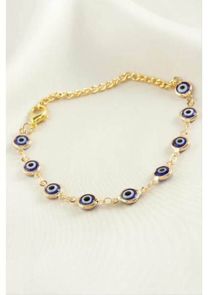 Sepetim Nazar Boncuk Mineli Bileklik-Mavi