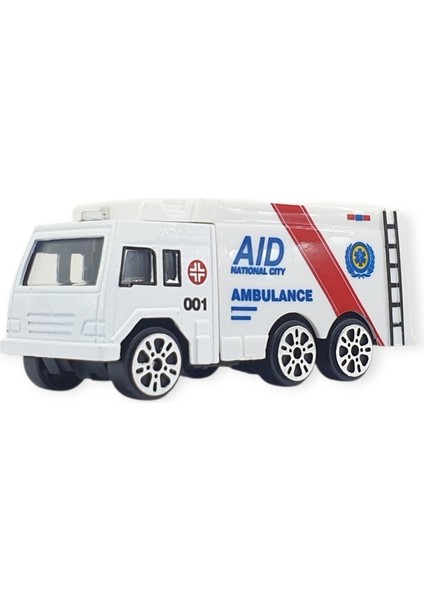 3'lü Iş Makinaları Road Seti - Die Cast - DS044 - Ambulans (Lisinya) fiyatları