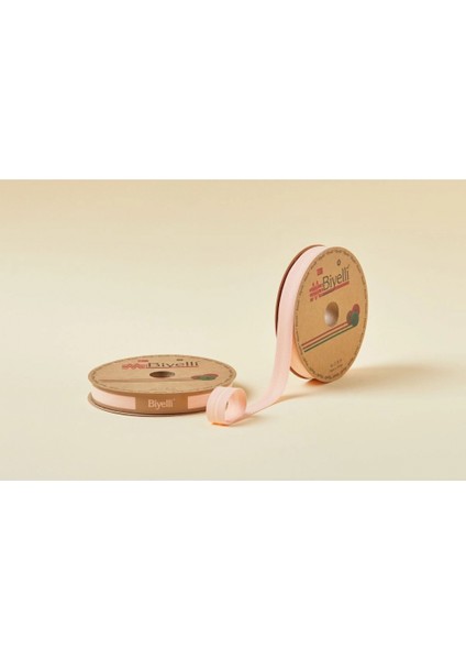 Biye Koton Katlı D45 Somon 2 cm 25 Metre %65 Koton %35 Polyester