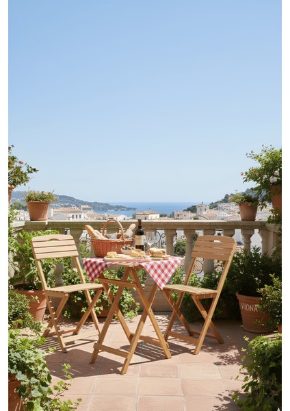 Naturi Balkon Bahçe Mutfak 3'lü Bistro Set 2 Sandalye 1 Masa modelleri