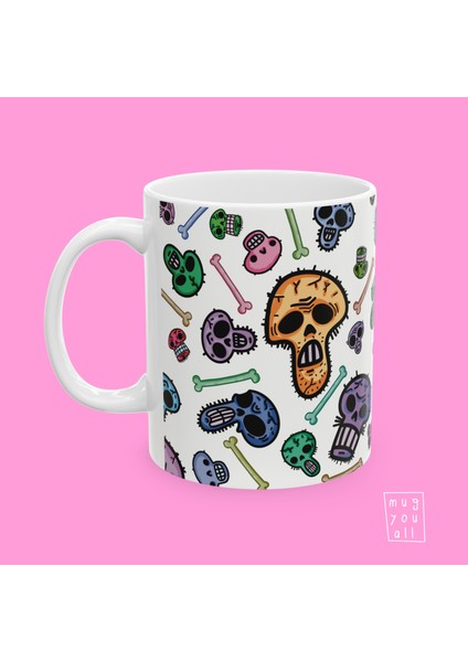 Skull Vibes – Kuru Kafa Temalı Halloween Kupa – Alternatif Tarz Porselen Hediye fiyatları