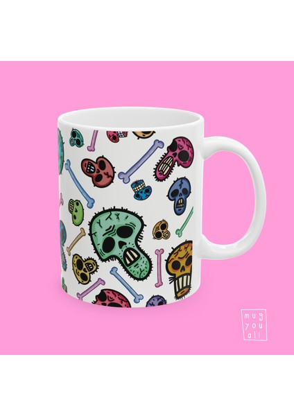 Skull Vibes – Kuru Kafa Temalı Halloween Kupa – Alternatif Tarz Porselen Hediye modelleri