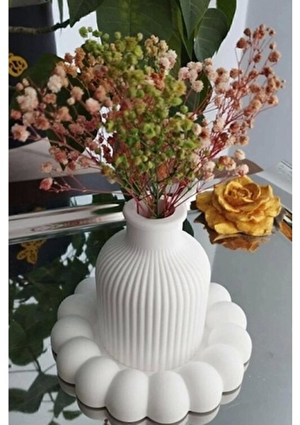 Concept Bubble Tabak ve Pampas Vazo Dekoratif Vazo Beyaz fiyatları