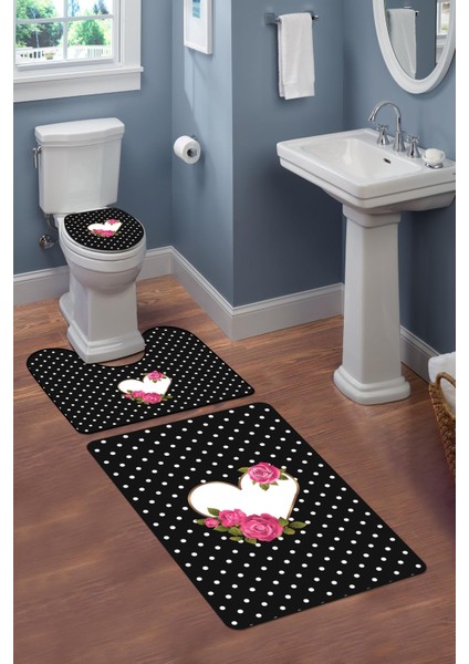 Modern Desenli 3'lü Banyo Paspas Takımı – Yıkanabilir Kaymaz Tabanlı Klozet Takımı KLZ0031 fiyatları