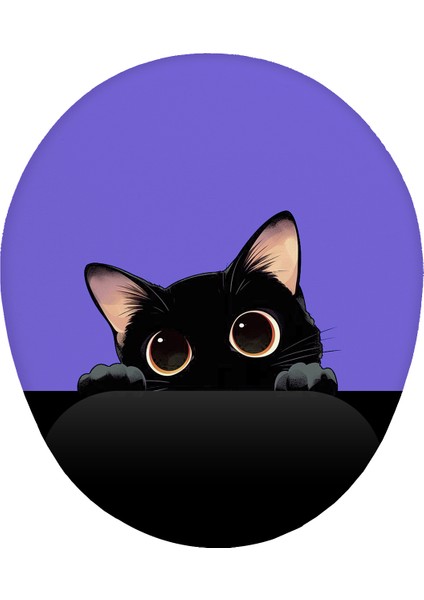 Renkli Kedi Tasarım Kaymaz Buruşmaz Kırılmaz Bilek Destekli Mouse Pad