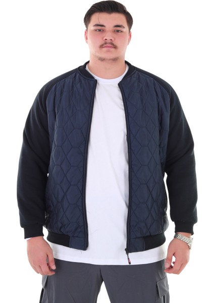 Erkek Büyük Beden 120 KILO-158 Kilo Arası Için Uygun Dik Yaka Parçalı Mevsimlik Hafif Mont