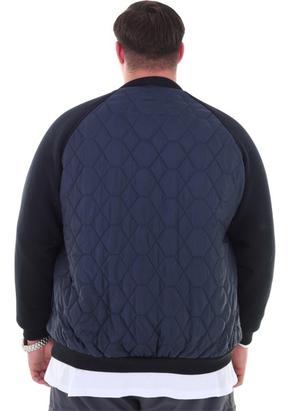 Erkek Büyük Beden 120 KILO-158 Kilo Arası Için Uygun Dik Yaka Parçalı Mevsimlik Hafif Mont