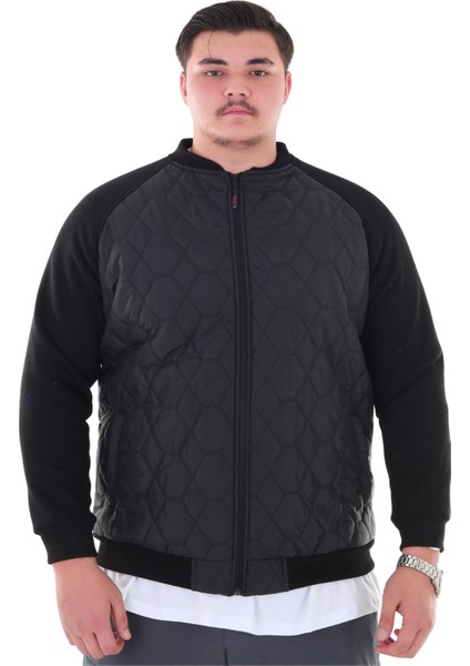 Erkek Büyük Beden 120 KILO-158 Kilo Arası Için Uygun Dik Yaka Parçalı Mevsimlik Hafif Mont