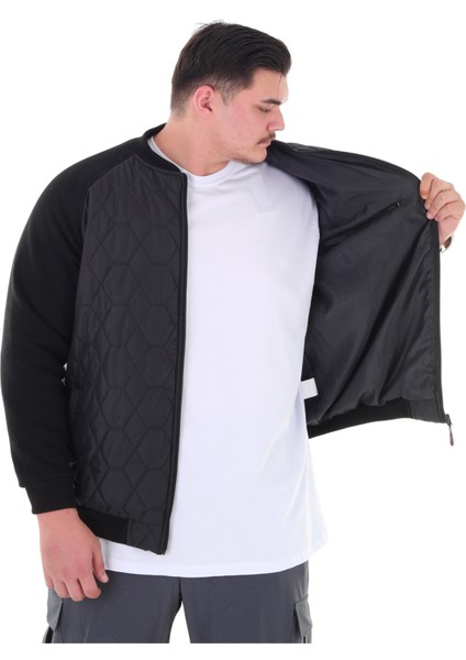 Erkek Büyük Beden 120 KILO-158 Kilo Arası Için Uygun Dik Yaka Parçalı Mevsimlik Hafif Mont