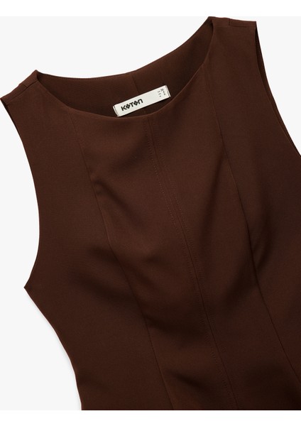 Bisiklet Yaka Kolsuz Peplum Bluz modelleri