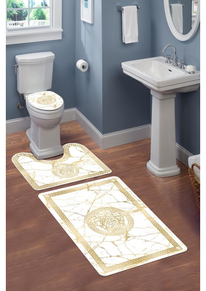 Modern Desenli 3'lü Banyo Paspas Takımı – Yıkanabilir Kaymaz Tabanlı Klozet Takımı KLZ0039 fiyatları