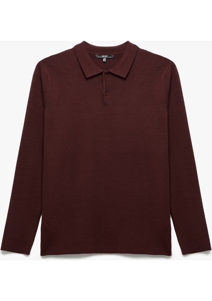 Uzun Kollu Düğmeli Polo Yaka Triko Kazak modelleri