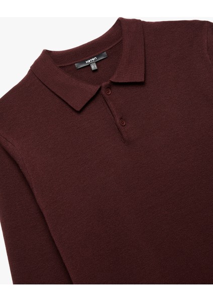 Uzun Kollu Düğmeli Polo Yaka Triko Kazak indirimleri