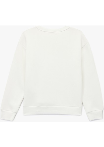 Ayıcık Baskılı Uzun Kollu Bisiklet Yaka Sweatshirt fiyatları