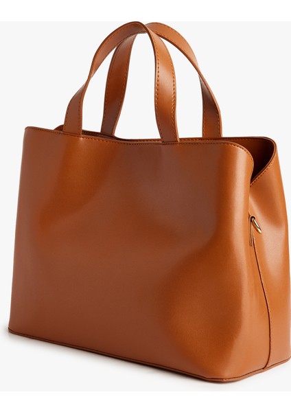Suni Deri Bölmeli Saplı Askılı Tote Çanta modelleri