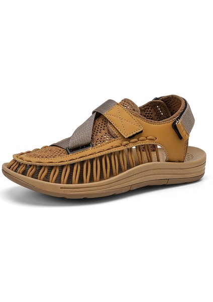 Tcherchı Yaz Örme Erkek Sandalet Moda Nefes Rahat Kahverengi (Yurt Dışından)