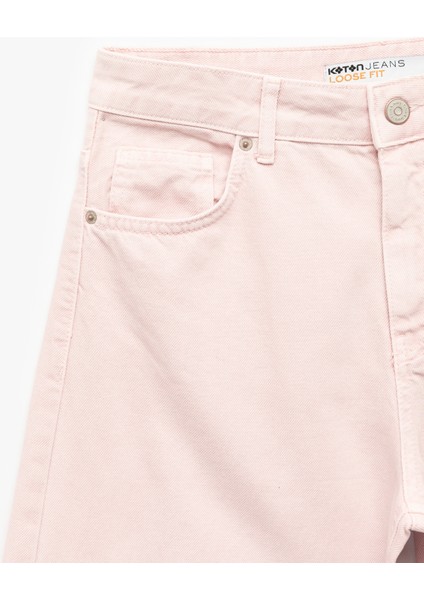 Pamuklu Bol Kesim Geniş Paça Jean Pantolon - Loose Straight Fit Jean