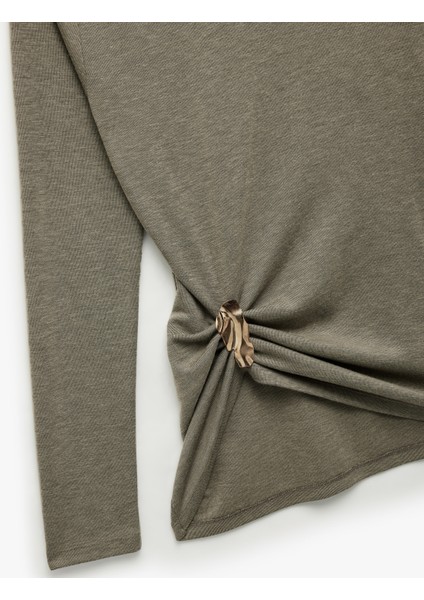 Aksesuar Detaylı Uzun Kollu Balıkçı Yaka Body